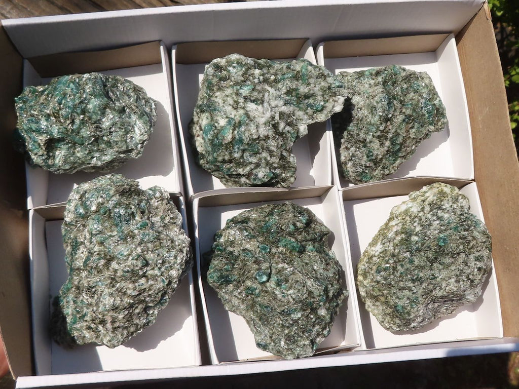 Natural Rare Emerald Mica In Matrix Cobbed Specimens x 6 From Mutoko, Zimbabwe - Toprock Gemstones and Minerals 