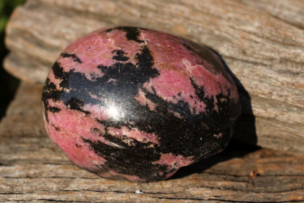 Polished One Sided Pink Rhodonite with Chromite Specimens  x 4 From Madagascar - TopRock