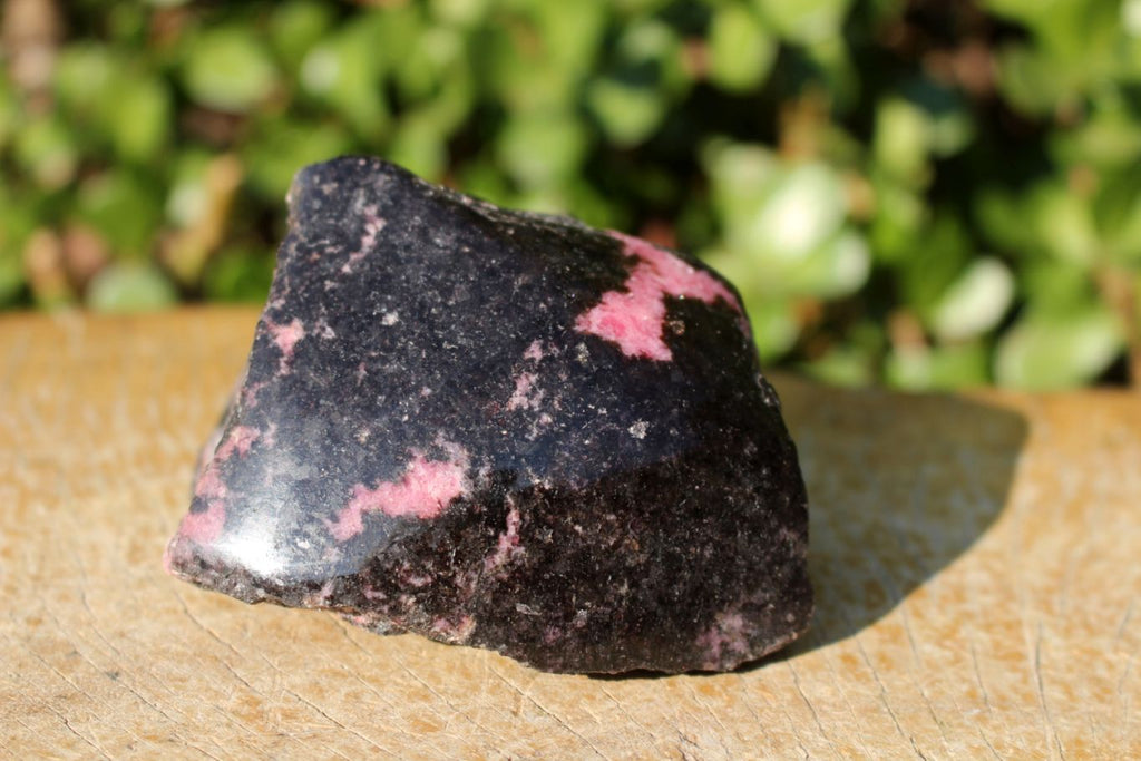 Polished One Sided Pink Rhodonite with Chromite Specimens  x 4 From Madagascar - TopRock
