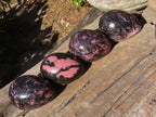 Polished Extra Large Rhodonite Gemstone Eggs x 4 From Madagascar - Toprock Gemstones and Minerals 