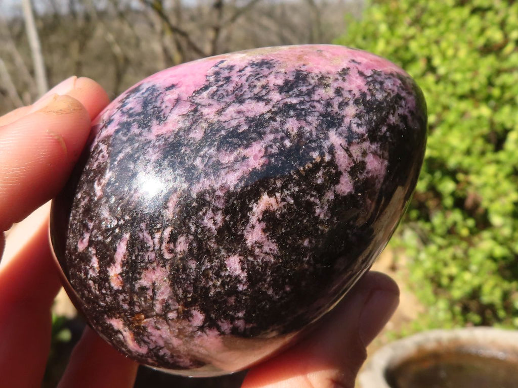 Polished Extra Large Rhodonite Gemstone Eggs x 4 From Madagascar - Toprock Gemstones and Minerals 