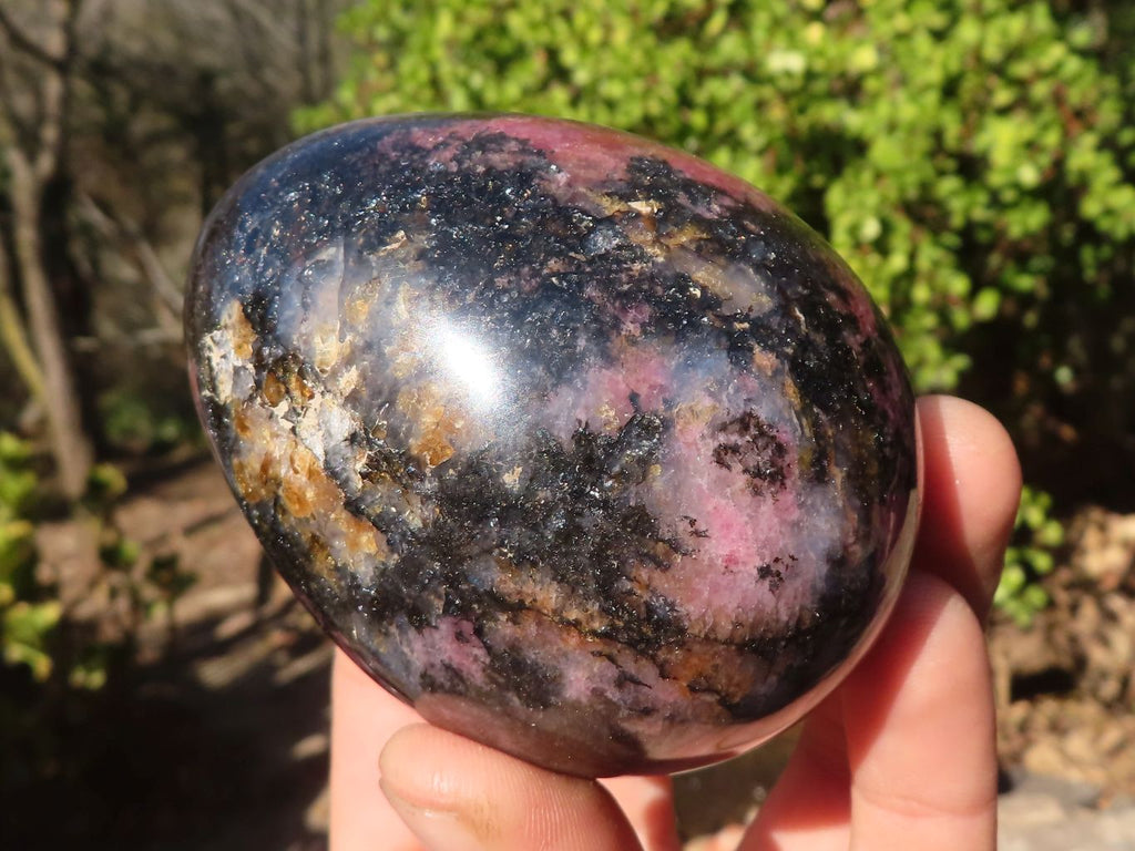 Polished Extra Large Rhodonite Gemstone Eggs x 4 From Madagascar - Toprock Gemstones and Minerals 