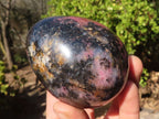 Polished Extra Large Rhodonite Gemstone Eggs x 4 From Madagascar - Toprock Gemstones and Minerals 