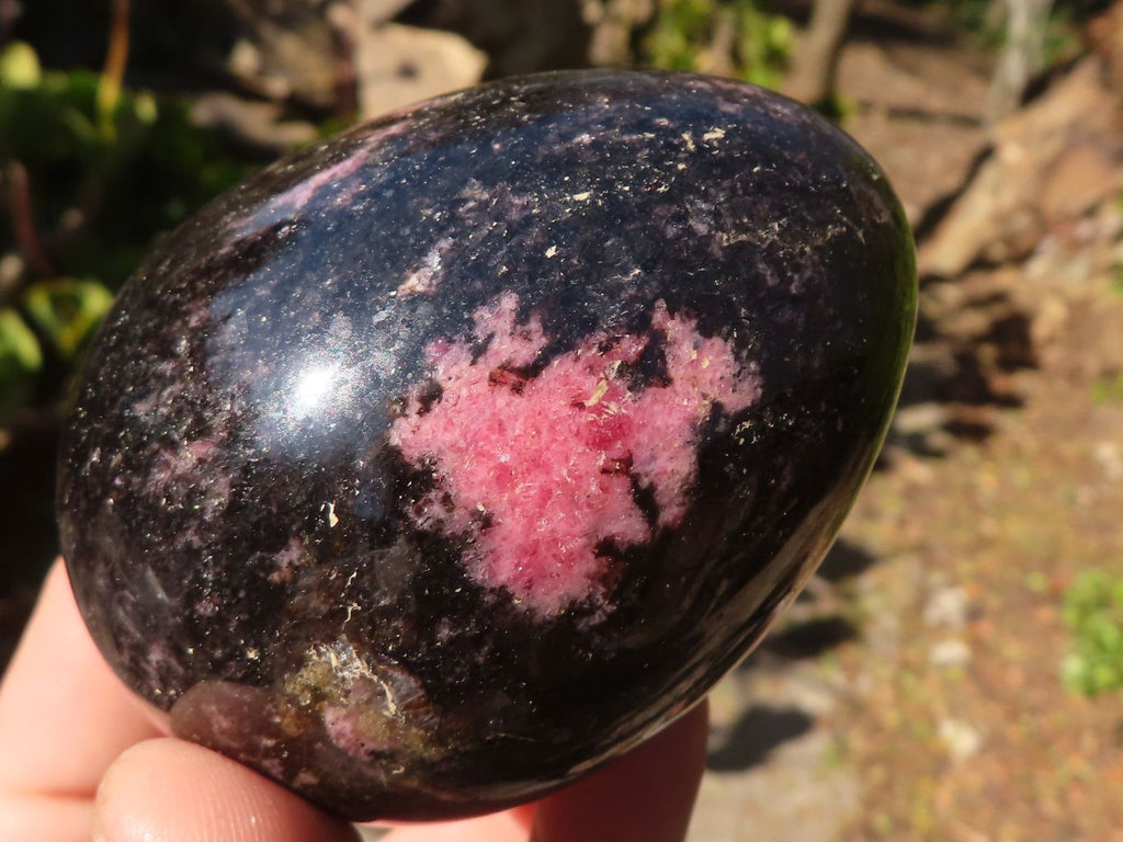 Polished Extra Large Rhodonite Gemstone Eggs x 4 From Madagascar - Toprock Gemstones and Minerals 