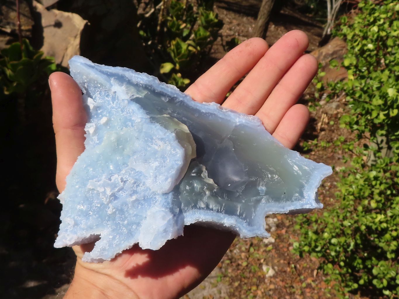 Natural Etched Blue Chalcedony Specimens  x 3 From Nsanje, Malawi - Toprock Gemstones and Minerals 