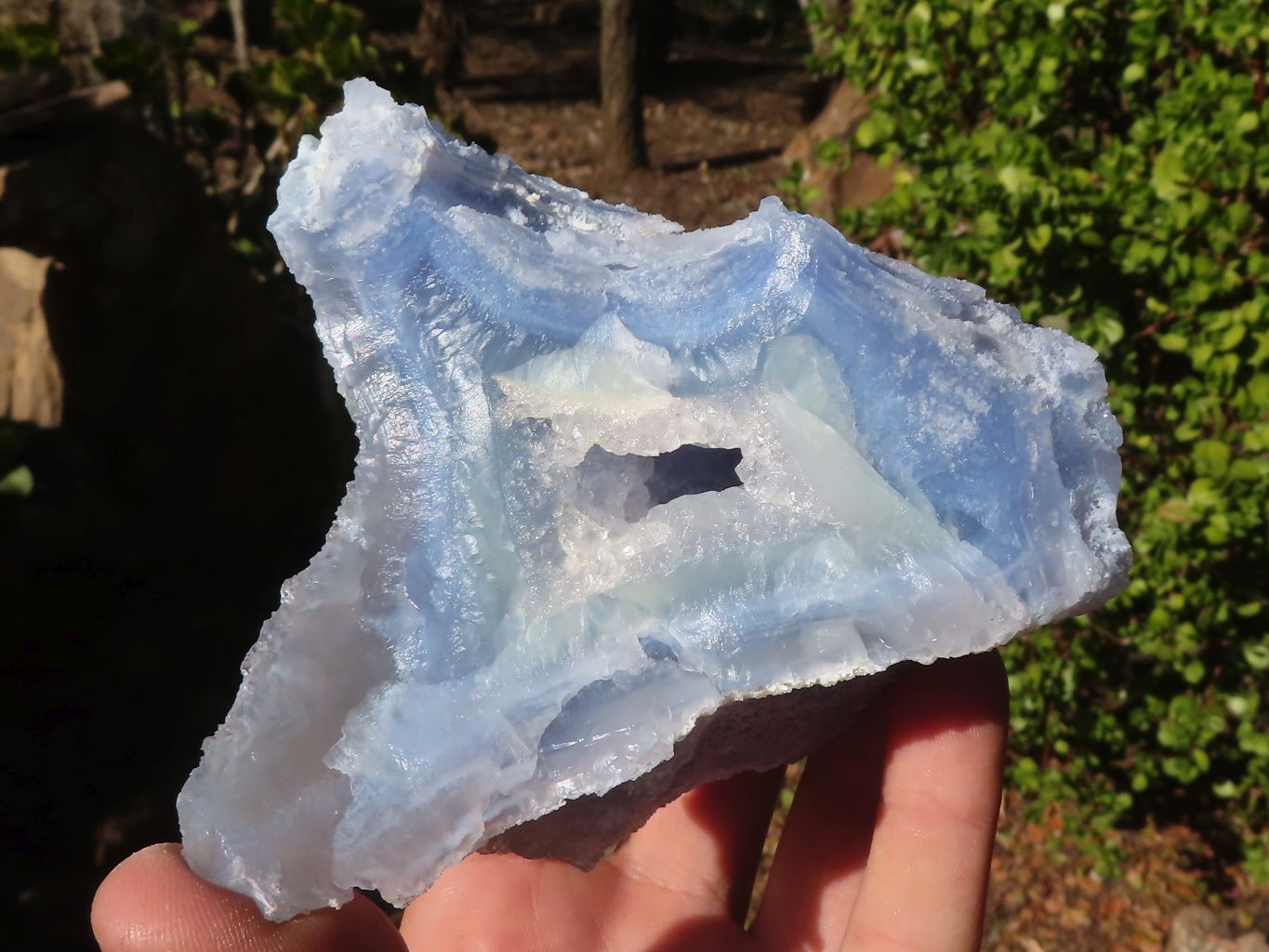 Natural Etched Blue Chalcedony Specimens  x 3 From Nsanje, Malawi - Toprock Gemstones and Minerals 