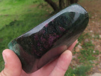 Polished Fluorescent Ruby Corundum In Chrome Verdite Free Forms x 5 From Zimbabwe - TopRock