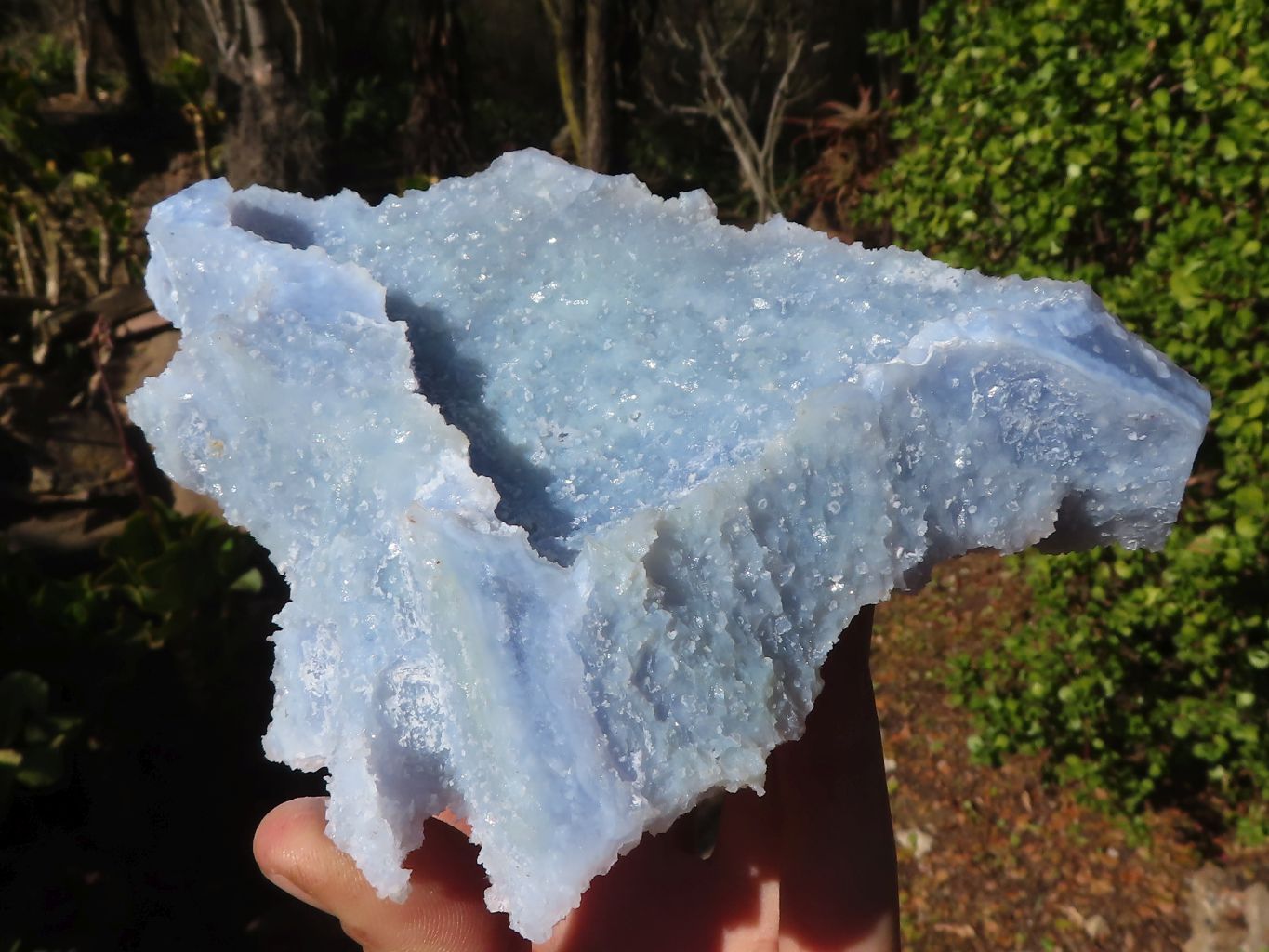 Natural Etched Blue Chalcedony Specimens  x 3 From Nsanje, Malawi - Toprock Gemstones and Minerals 