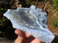 Natural Etched Blue Chalcedony Specimens  x 3 From Nsanje, Malawi - Toprock Gemstones and Minerals 