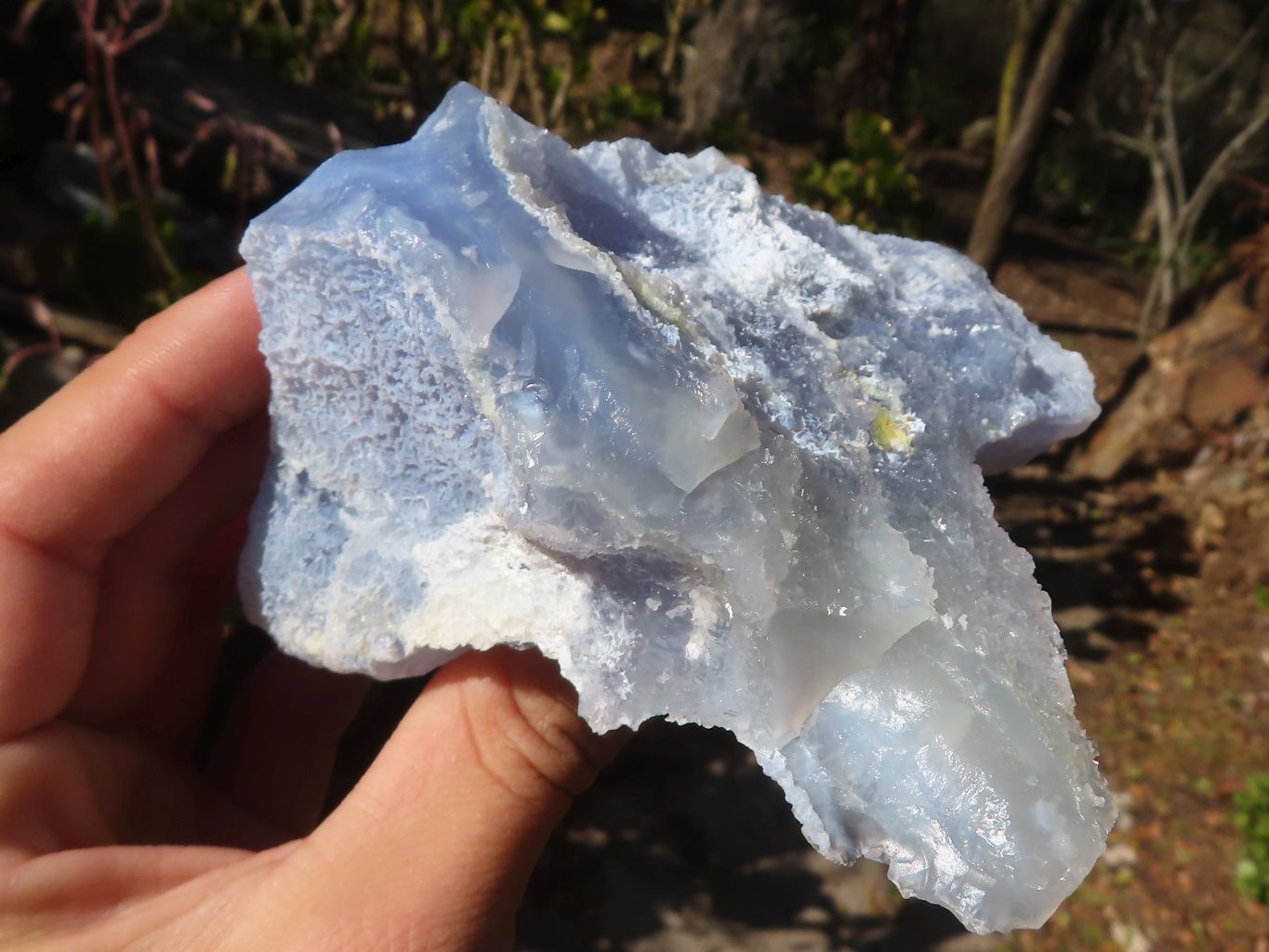 Natural Etched Blue Chalcedony Specimens  x 3 From Nsanje, Malawi - Toprock Gemstones and Minerals 
