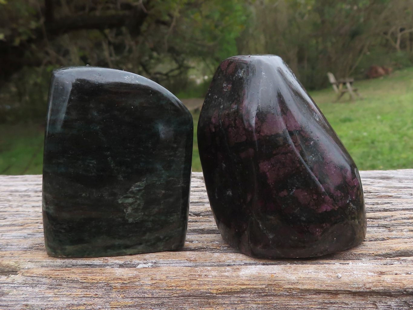 Polished Fluorescent Ruby Corundum In Chrome Verdite Free Forms x 5 From Zimbabwe - TopRock