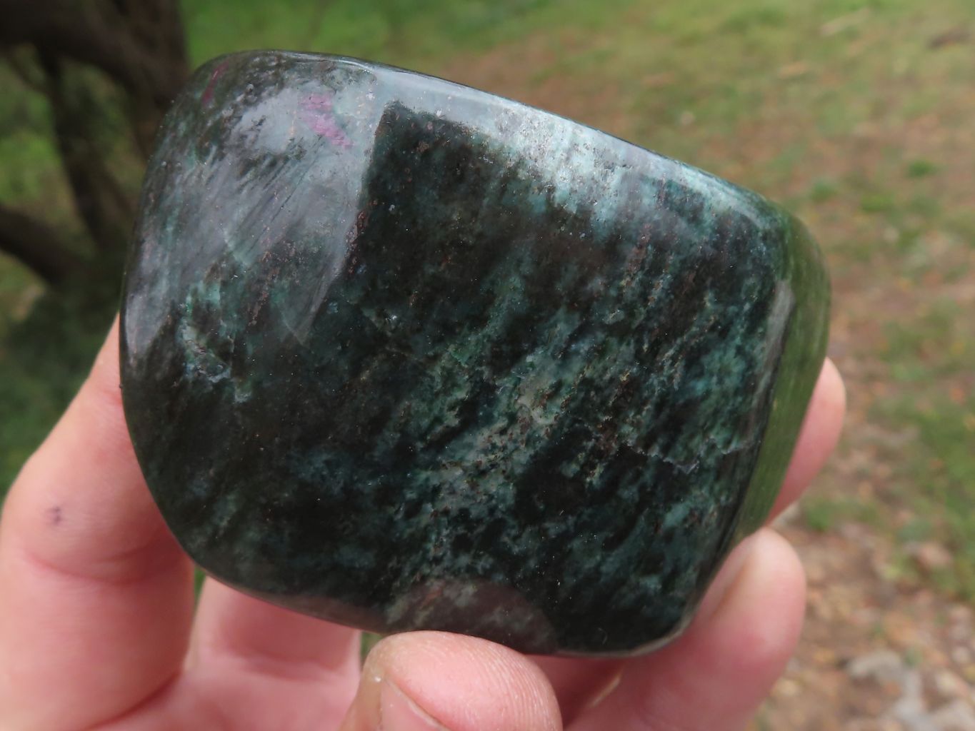 Polished Fluorescent Ruby Corundum In Chrome Verdite Free Forms x 5 From Zimbabwe - TopRock