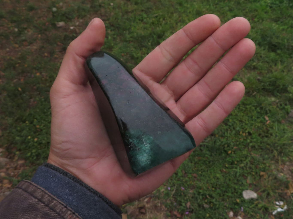 Polished Fluorescent Ruby Corundum In Chrome Verdite Free Forms x 5 From Zimbabwe - TopRock