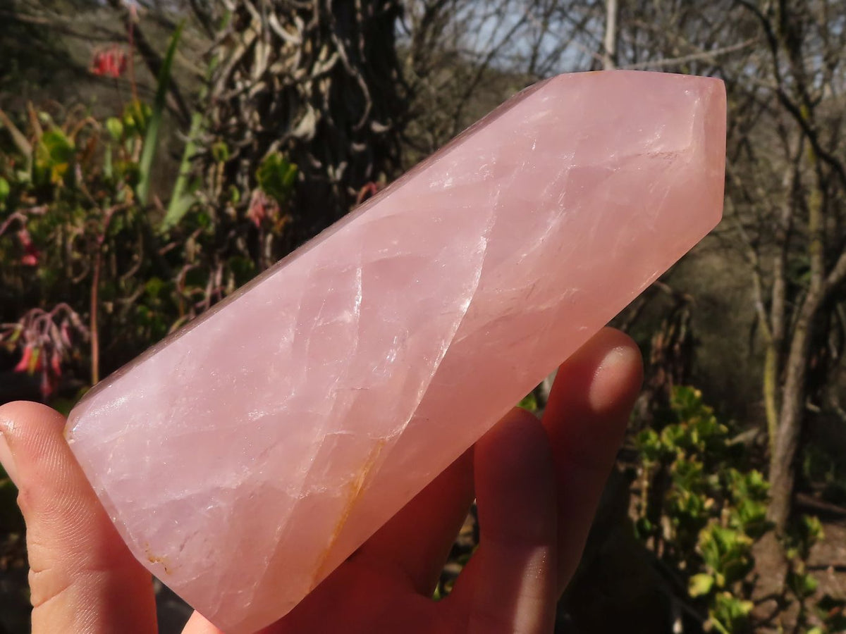 Polished Gemmy Rose Quartz Points x 3 From Madagascar - Toprock Gemstones and Minerals 