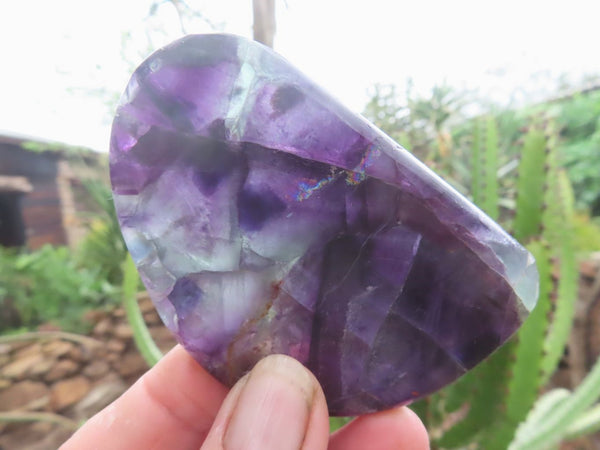 Polished Semi Translucent Watermelon Fluorite Free Forms  x 12 From Uis, Namibia - Toprock Gemstones and Minerals 