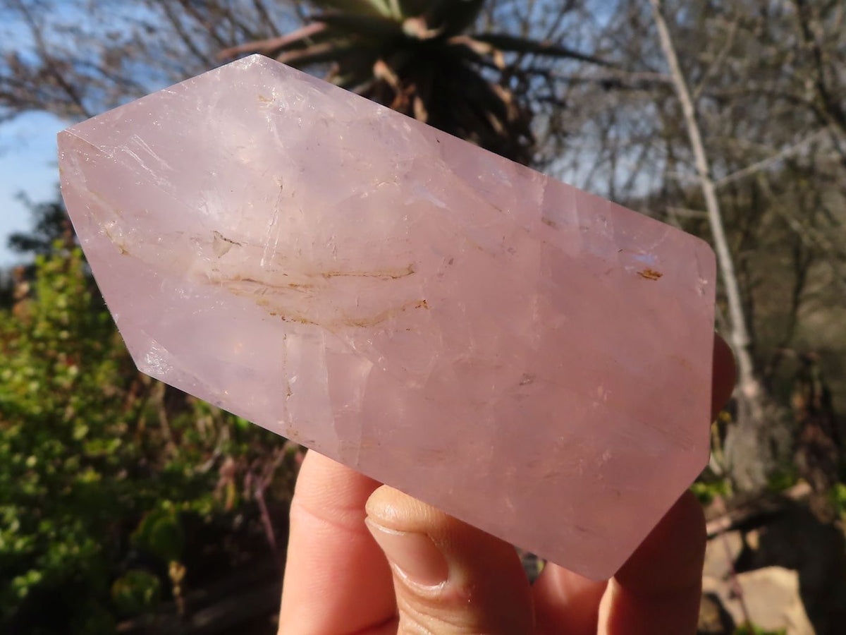 Polished Gemmy Rose Quartz Points x 3 From Madagascar - Toprock Gemstones and Minerals 