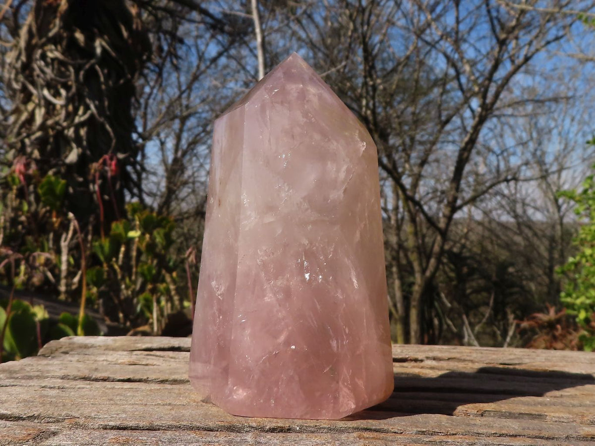 Polished Gemmy Rose Quartz Points x 3 From Madagascar - Toprock Gemstones and Minerals 