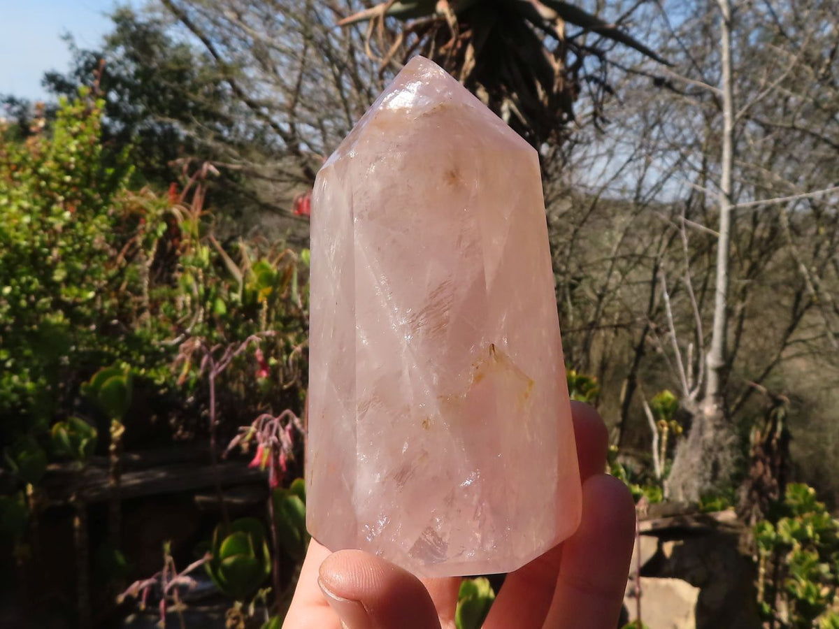 Polished Gemmy Rose Quartz Points x 3 From Madagascar - Toprock Gemstones and Minerals 