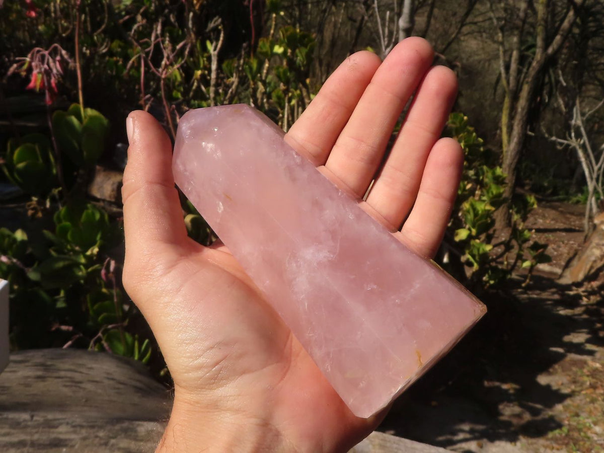 Polished Gemmy Rose Quartz Points x 3 From Madagascar - Toprock Gemstones and Minerals 