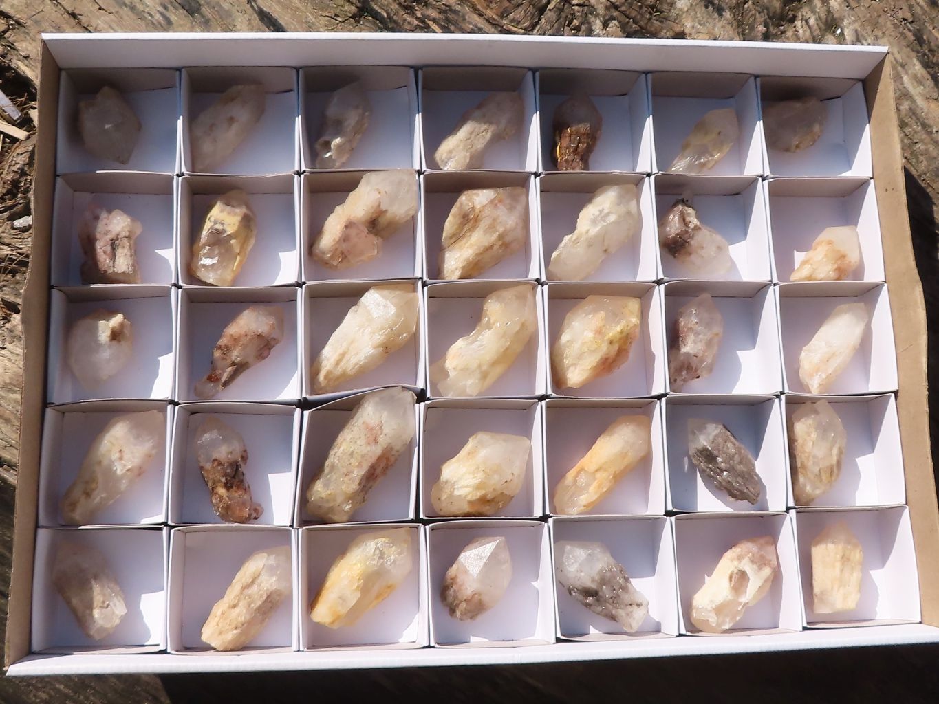 Natural Pineapple Candle Quartz Crystals  x 35 From Antsirabe, Madagascar - Toprock Gemstones and Minerals 