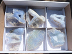 Natural Etched Blue Chalcedony Specimens  x 6 From Malawi - Toprock Gemstones and Minerals 