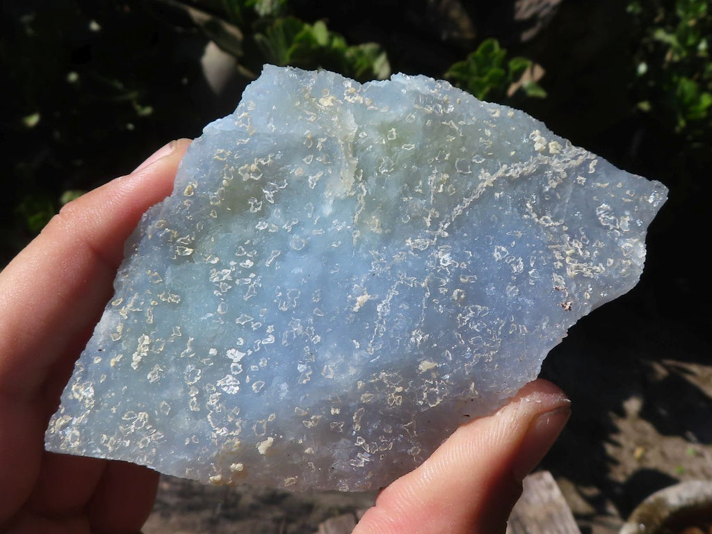 Natural Etched Blue Chalcedony Specimens  x 6 From Malawi - Toprock Gemstones and Minerals 