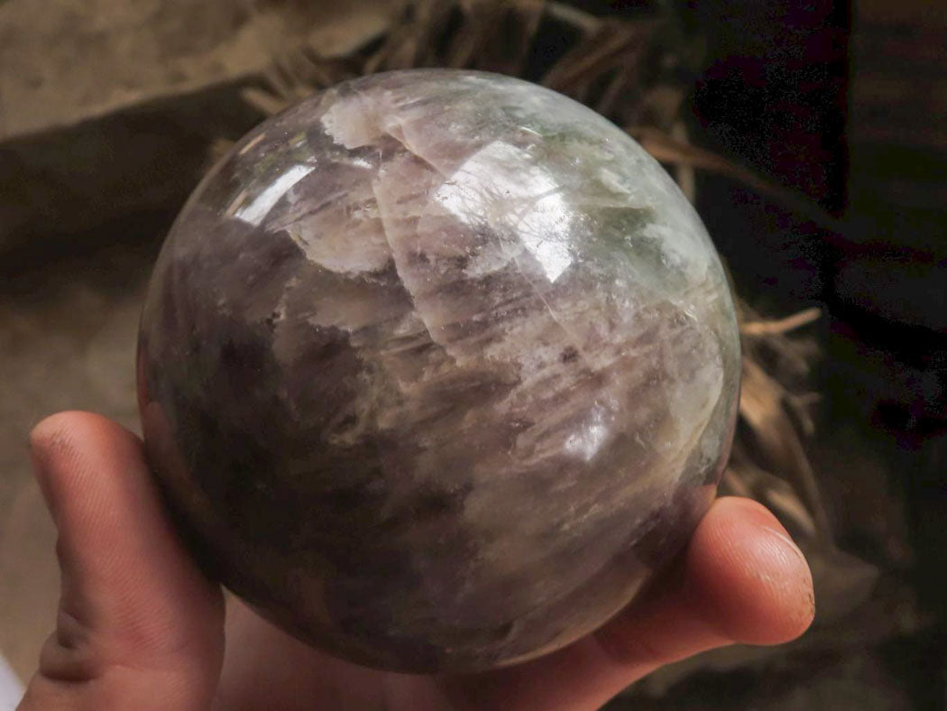 Polished Amethyst Spheres With Smokey-White Patterns  x 2 From Madagascar - TopRock