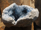 Natural Large Blue Celestite Geode With Gemmy Centred Crystals  x 1 From Sakoany, Madagascar - Toprock Gemstones and Minerals 