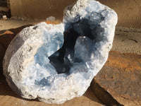 Natural Large Blue Celestite Geode With Gemmy Centred Crystals  x 1 From Sakoany, Madagascar - Toprock Gemstones and Minerals 