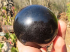 Polished Schorl Black Tourmaline Spheres x 4 From Madagascar - Toprock Gemstones and Minerals 