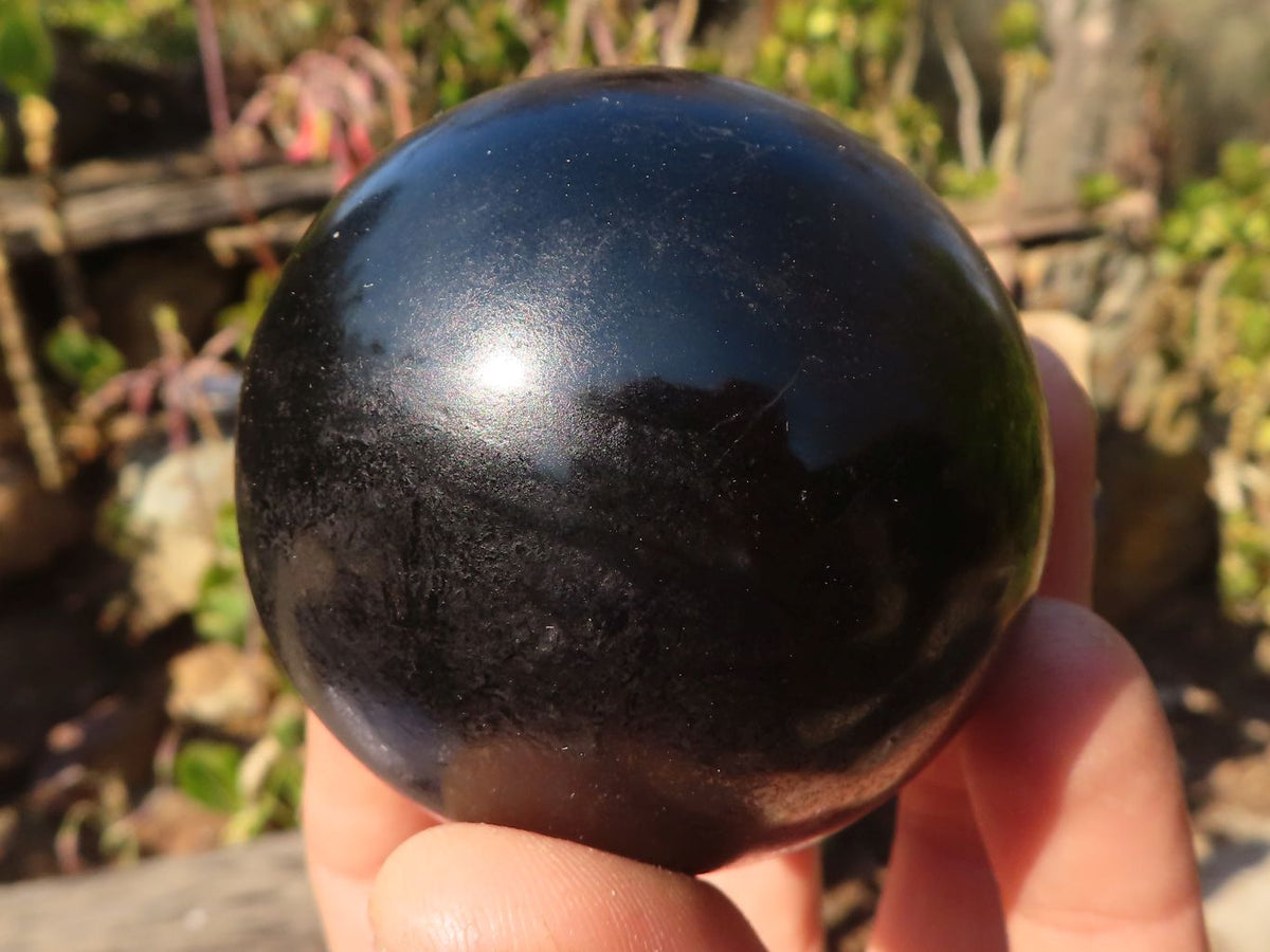 Polished Schorl Black Tourmaline Spheres x 4 From Madagascar - Toprock Gemstones and Minerals 