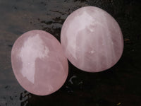 Polished Gemmy Pink Rose Quartz Palm Stones  x 24 From Madagascar - TopRock