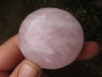 Polished Gemmy Pink Rose Quartz Palm Stones  x 24 From Madagascar - TopRock