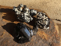 Natural Schorl Black Tourmaline Specimens x 12 From Erongo, Namibia - Toprock Gemstones and Minerals 