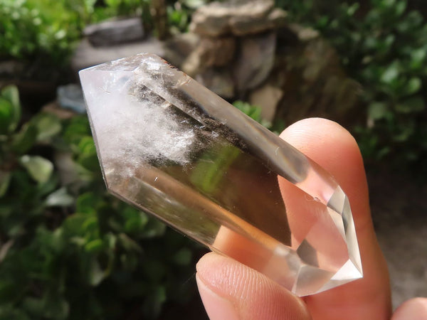 Polished Double Terminated Wispy Phantom Smokey Quartz Crystals  x 12 From Madagascar - TopRock
