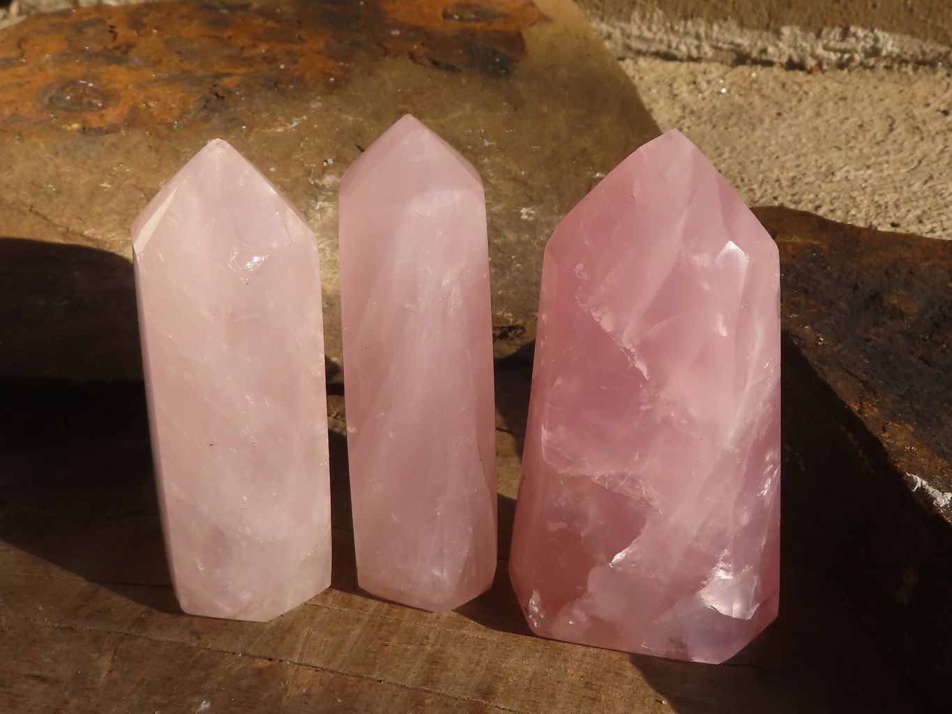 Polished Gemmy Pink Rose Quartz Points x 6 From Antsirabe, Madagascar - Toprock Gemstones and Minerals 