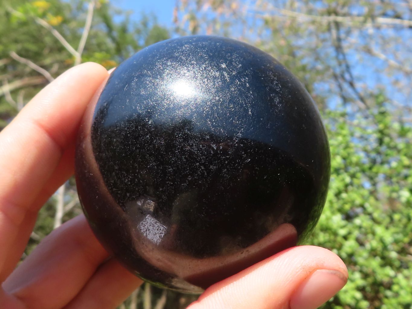 Polished Schorl Black Tourmaline Spheres  x 2 From Madagascar - Toprock Gemstones and Minerals 
