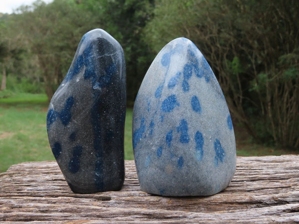 Polished Blue Spotted Spinel Standing Free Forms x 2 From Madagascar - TopRock