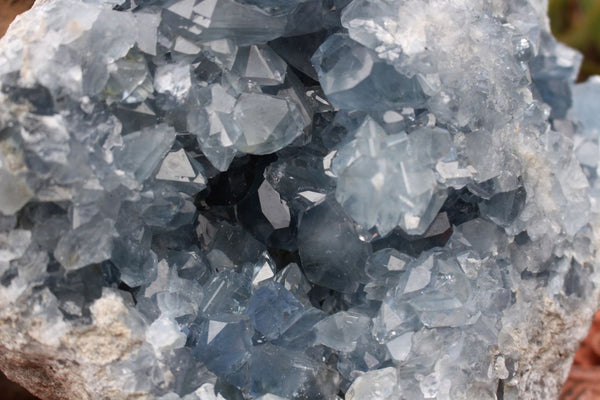 Natural Blue Celestite Geode Specimen With Nice Gemmy Crystals  x 1 From Sakoany, Madagascar - TopRock