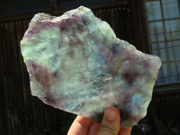 Polished Watermelon Fluorite Slices x 2 From Vis, Namibia - TopRock