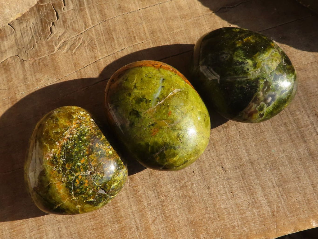 Polished Green Opal Galet / Palm Stones x 12 From Antsirabe, Madagascar - Toprock Gemstones and Minerals 