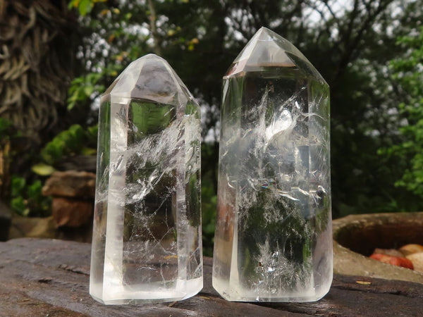 Polished Stunning Semi Optic Clear Quartz Points  x 12 From Madagascar - Toprock Gemstones and Minerals 