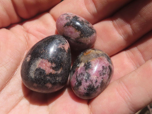 Polished Mini Rhodonite Eggs  x 35 From Madagascar - TopRock