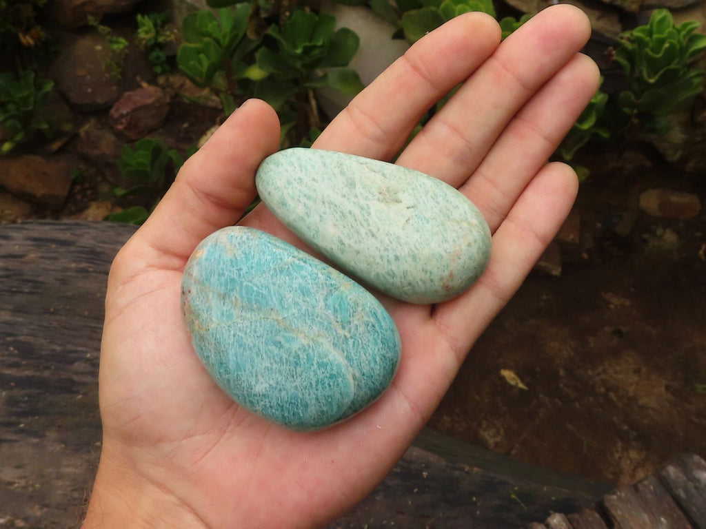 Polished Blue Kobi Amazonite Free Forms  x 24 From Zimbabwe - Toprock Gemstones and Minerals 