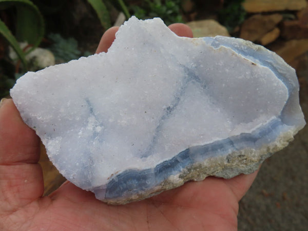 Natural Blue Lace Agate Geode Speicmens  x 2 From Malawi - Toprock Gemstones and Minerals 