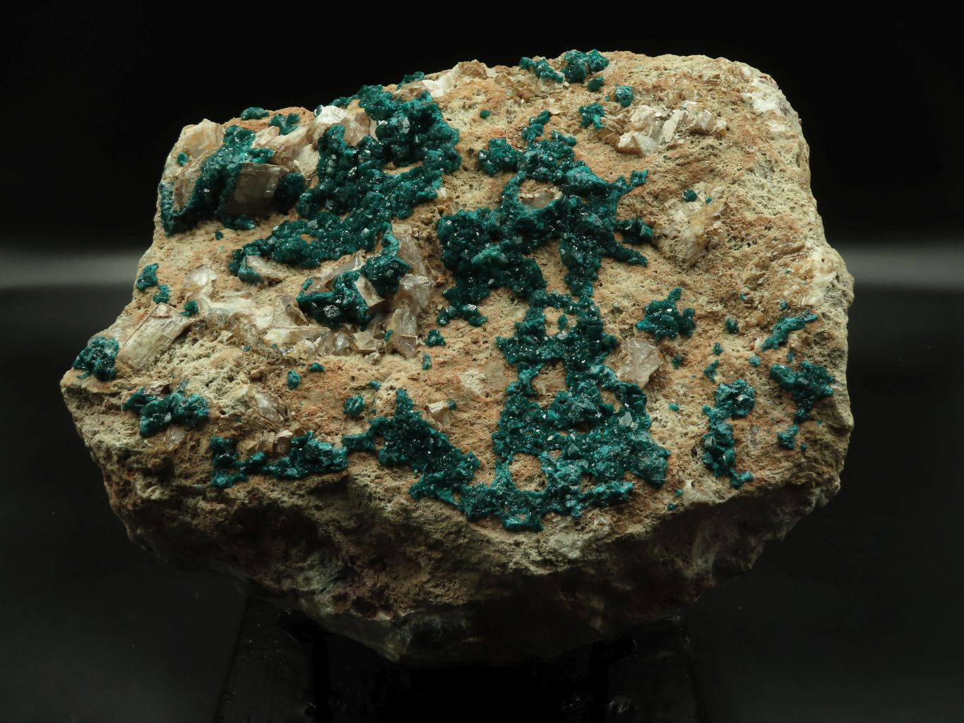Natural Giant Dioptase Specimen With Bright Emerald Green Crystals & Large Dolomite Crystals x 1 From Congo - TopRock