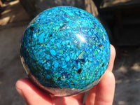 Polished  Conglomerate Chrysocolla Sphere With Azurite & Malachite  x 1 From Congo - Toprock Gemstones and Minerals 