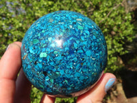 Polished  Conglomerate Chrysocolla Sphere With Azurite & Malachite  x 1 From Congo - Toprock Gemstones and Minerals 