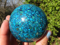 Polished  Conglomerate Chrysocolla Sphere With Azurite & Malachite  x 1 From Congo - Toprock Gemstones and Minerals 
