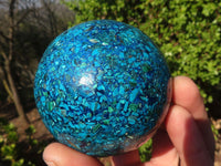 Polished  Conglomerate Chrysocolla Sphere With Azurite & Malachite  x 1 From Congo - Toprock Gemstones and Minerals 